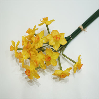 Soft Gel Narcissus Flower Bouquet for Elegant Living Room and Dining Table Decoration - Stunning Pot for Balcony Display and Luxurious Gift Idea