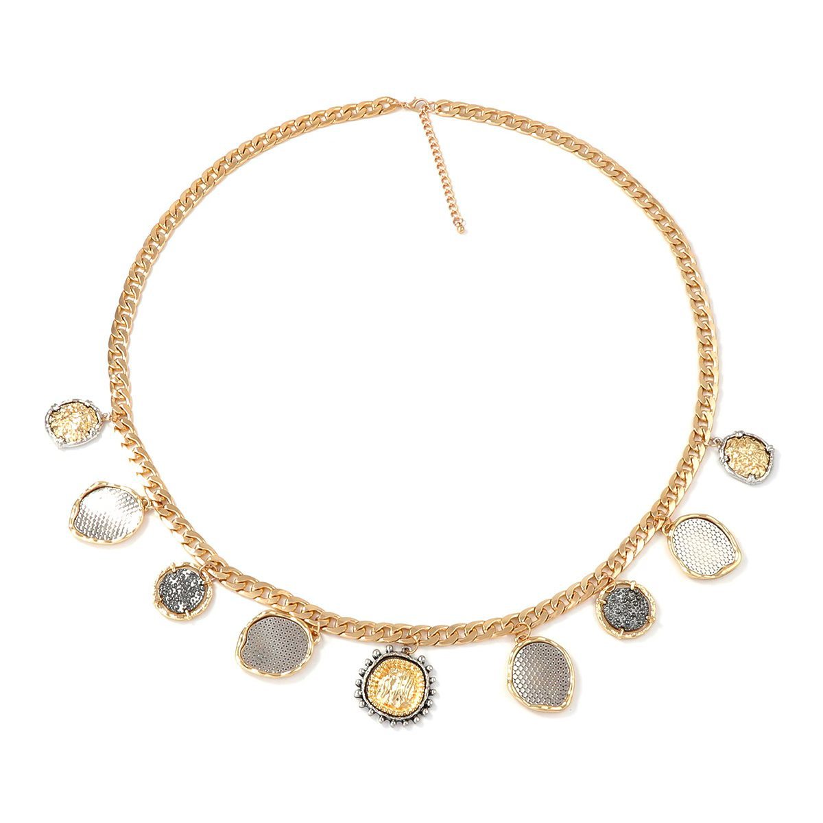 Stylish Minimalist Alloy Body Chain with Geometric Coin Pendant - Perfect for Casual Outfits and Everyday Wear