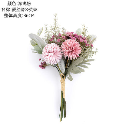 Stunning Artificial Silk Dandelion Bouquet for Home Décor – Perfect Wedding Handheld Flower Arrangement, Wall Hanging Accent – CF01063