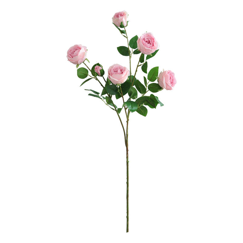 Elegant Faux Rose Bouquet - 6-Head Pink Flower Arrangement for Home Decor and Wedding Decoration - Stunning Realistic Artificial Flowers for Every Occasion