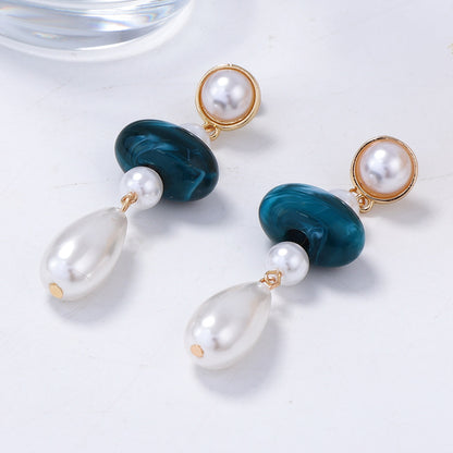 Elegant French Vintage Pearl Tassel Earrings for Women - Exquisite Luxury Statement Jewelry with Unique and Bold Design