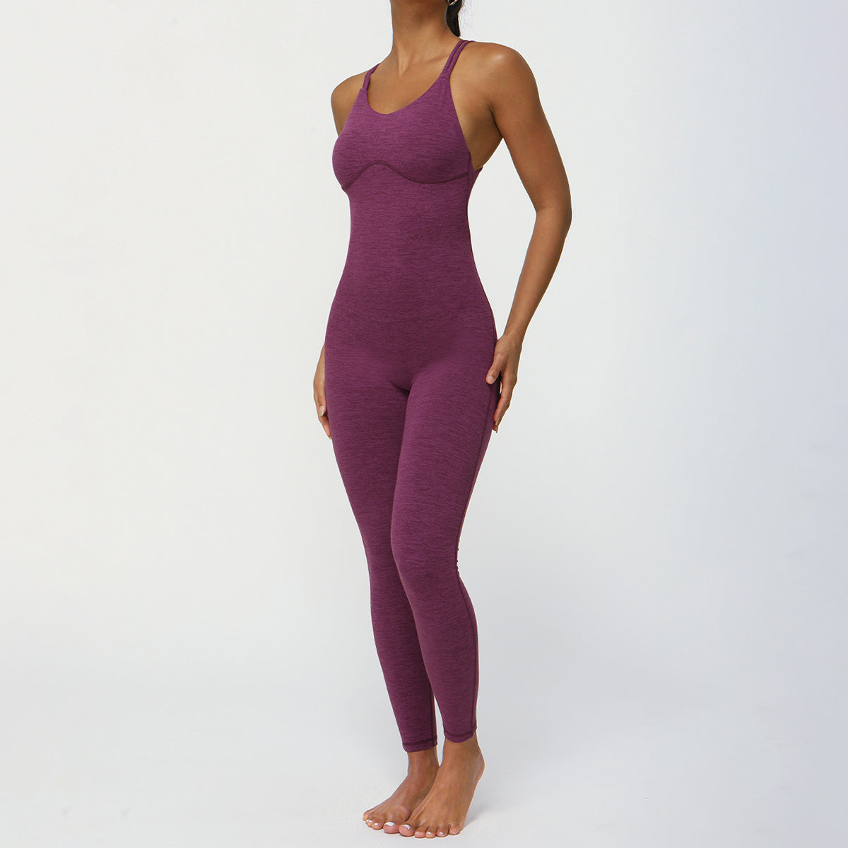 Sculpting Women's Yoga Bodysuit for Peachy Curves High Waisted Quick Dry Breathable Fitness All in One with Built In Padding