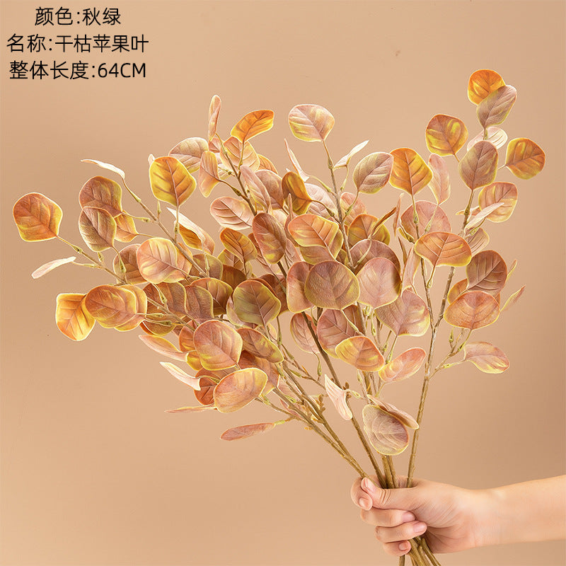 Lifelike Dried Apple Leaf Artificial Flowers for Home Decor – Perfect for Weddings and Celebrations – Trendy INS Style (MW56668)