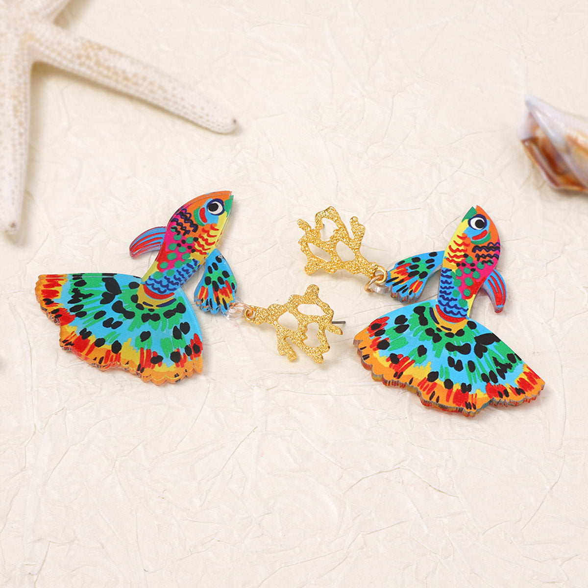 Quirky Minimalist Acrylic Ocean Animal Drop Earrings - Unique and Adorable Jewelry for Women