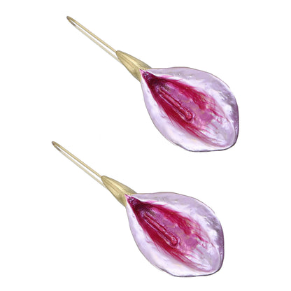 Stylish Long Alloy Drop Oil Floral Earrings - Unique and Creative Design for Effortless Elegance