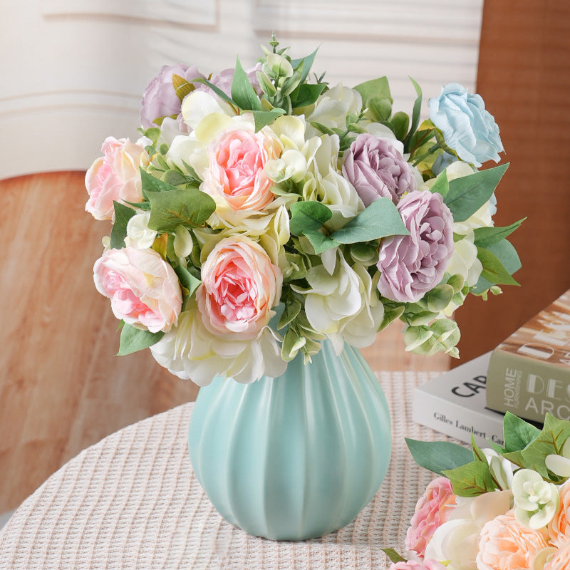 Elegant Korean Style Wedding Bridal Bouquet with Faux Peonies - Perfect for Home Décor, Photography Props, and Special Occasions