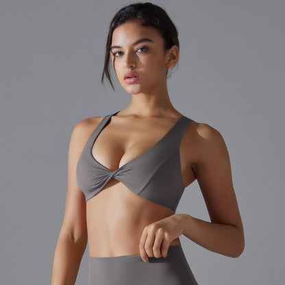 Breathable and Skin Friendly Sports Bra with Cutout Design for Yoga Shock Absorbing Support and Enhanced Lift