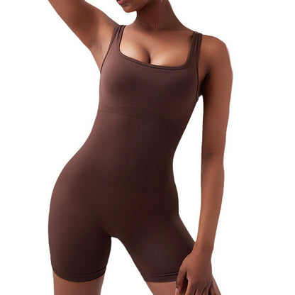 Seamless Yoga Jumpsuit with Beautiful Back High Elasticity and Breathable Fabric in 5 Colors for Fitness and Comfort