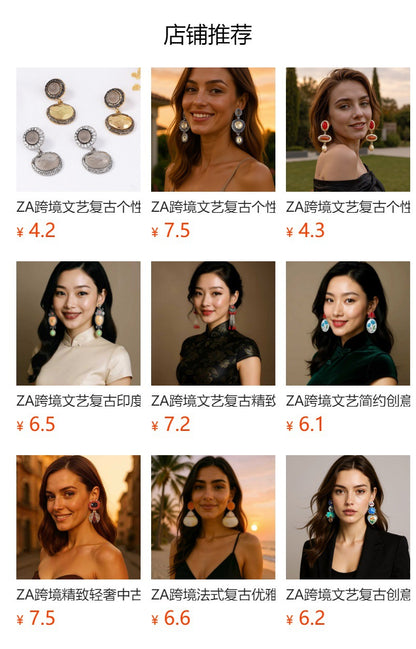 Bohemian Vintage-Style CZ Stone Multi-Layer Floral Drop Earrings – Luxurious, Elegant, and Perfect for Any Occasion