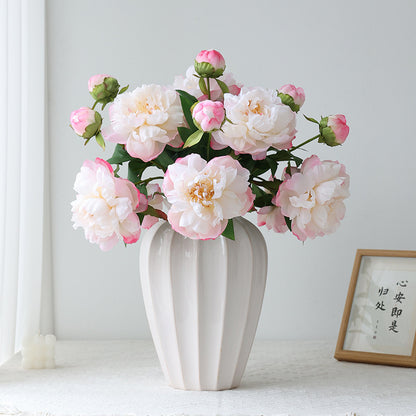 Luxurious Double-Headed Peony and  Herbaceous Peony Artificial Flowers - Perfect for Living Room Decor and Dining Table Centerpieces - Vibrant, Long-Lasting Floral Arrangements