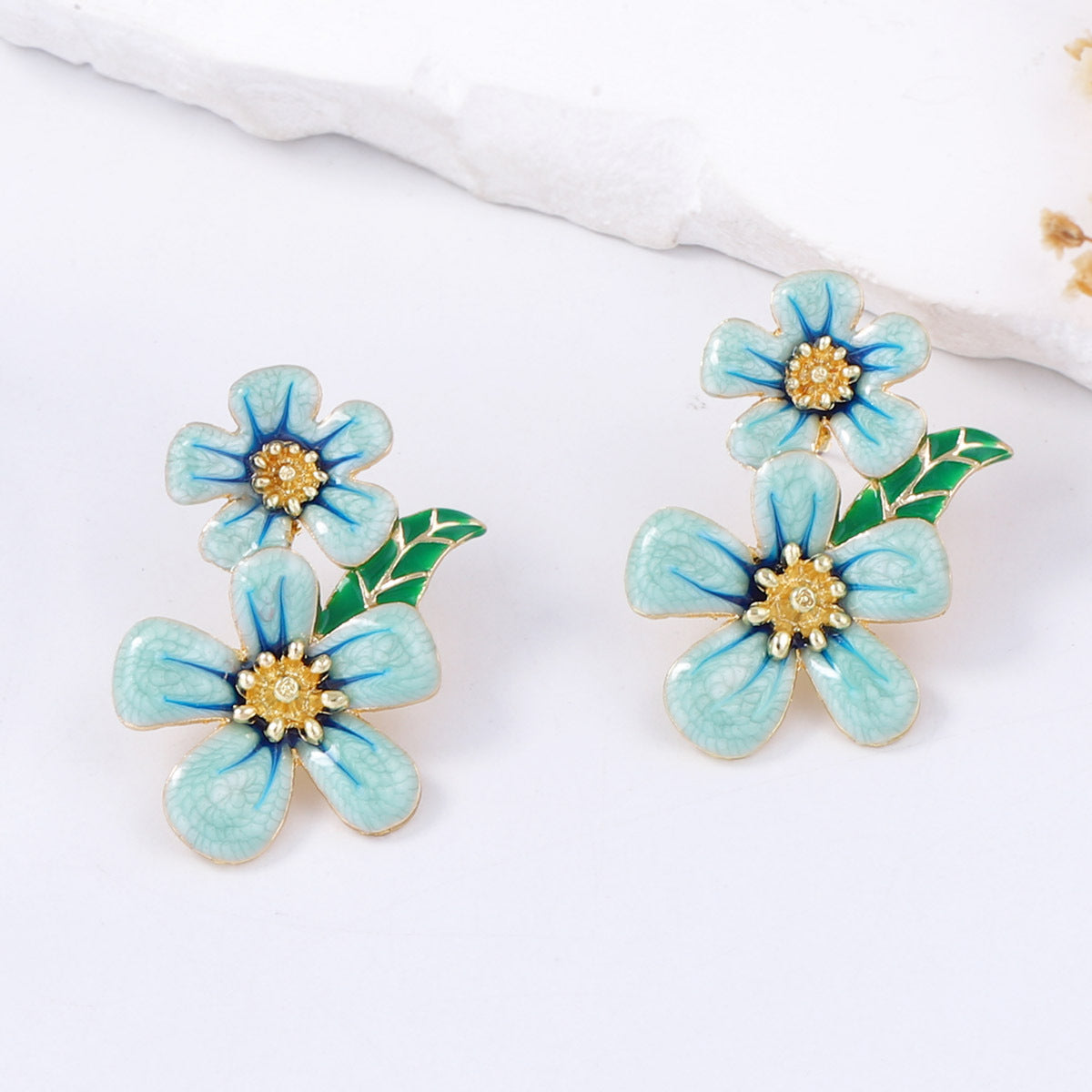 Trendy Floral Drip Oil Earrings – Versatile Elegance for Every Occasion | Unique Personality Accessories