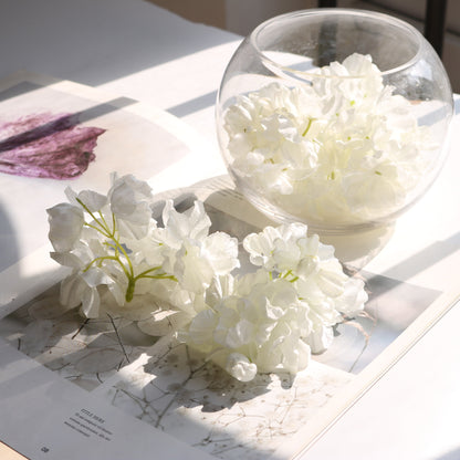 Stunning Faux Hydrangea Flower Heads with Rustic Burnt Edges - Perfect for DIY Hair Accessories, Wedding Decorations, and Floral Arrangements