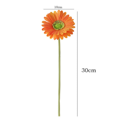 Single Stem PU African Daisy and Sunflower Artificial Flowers – Perfect Home Decor for Indoor Spaces, Stunning Faux Floral Arrangements, Ideal for Table Centerpieces and Decor Pieces