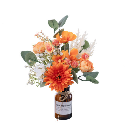 Charming Ice-Orange Floral Journal: Elegant Artificial Flower Bouquet for Home Décor, Wedding Decorations, and Stylish Wall Art - Beautiful Rose Design CF01409