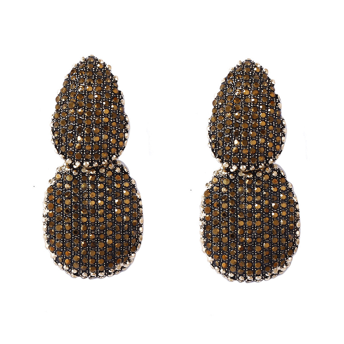 Exquisite High-End Geometric Alloy Drop Earrings with Sparkling Crystals – Perfect Statement Jewelry for Banquets and Parties