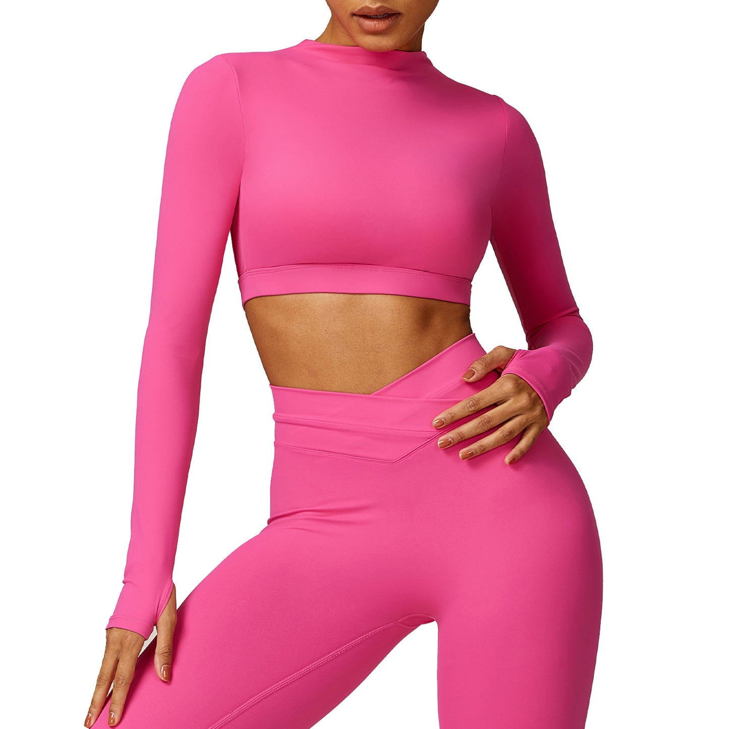 Women's Long Sleeve Yoga Top with Back for Running and Fitness Comfortable Breathable and Flexible Workout Apparel 8578