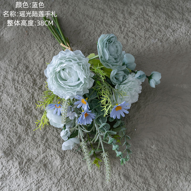 Elegant Faux Floral Arrangement - Yao Guang Lu Lian Home Wall Decor - Perfect for Weddings, Events, and Gifts - Handcrafted Bouquet CF01347