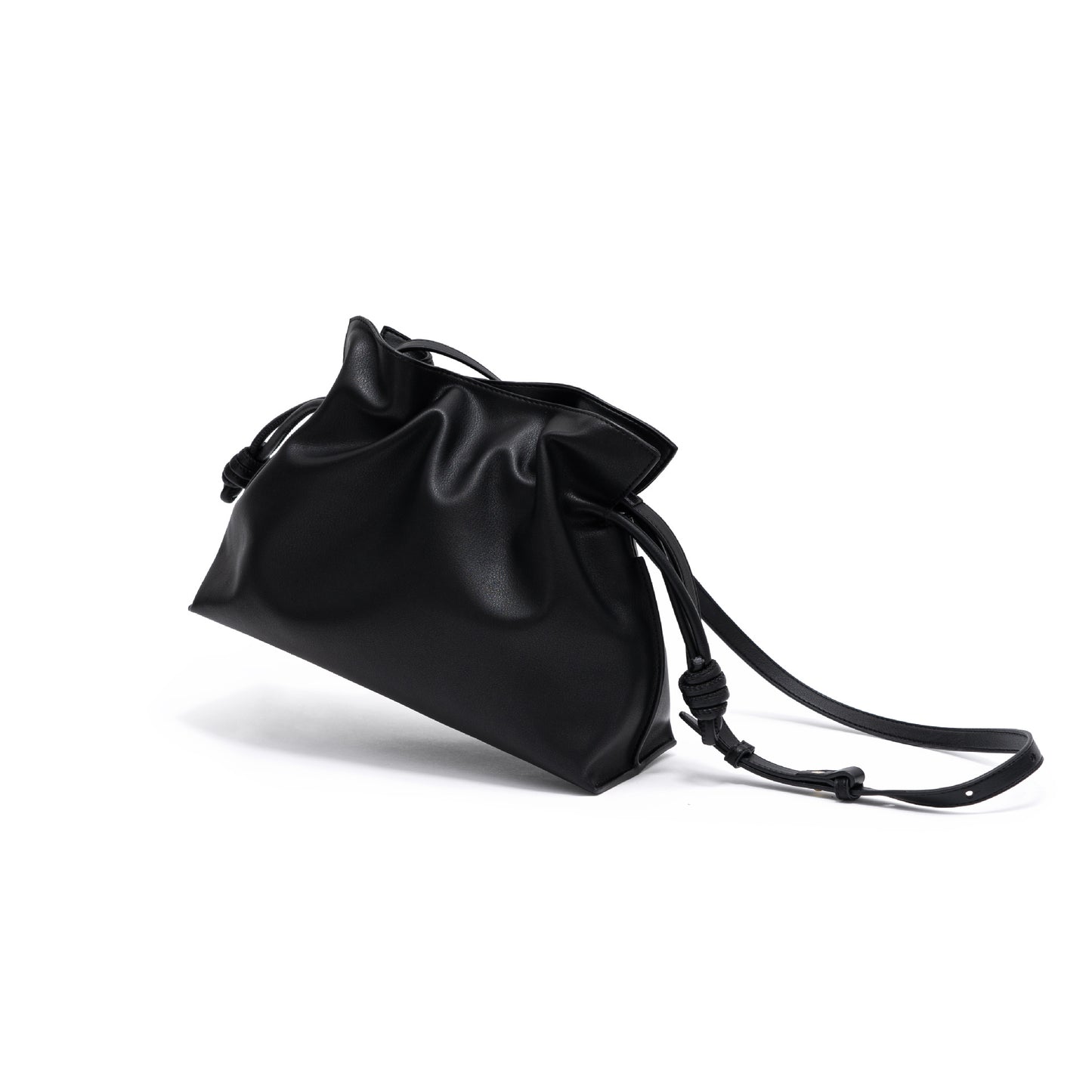 Genuine Leather Women's Drawstring Bucket Bag and Versatile Chic Crossbody and Shoulder Bag with Ruched Design for Everyday Use