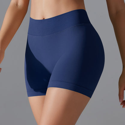 Seamless High Waisted Butt Lifting Yoga Shorts Breathable Peach Shaped Compression Workout Shorts for Running and Fitness