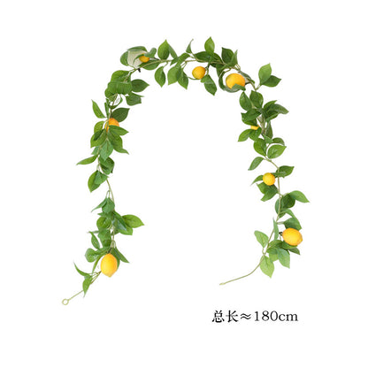 Realistic Faux Lemon Vines - Lush Greenery for Wall Décor, Table Centerpieces, and Wedding Decorations - Beautiful Artificial Lemon Foliage