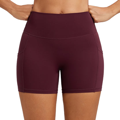 High Waisted Women's Yoga Shorts with Butt Lifting Pockets No Awkward Seam Workout Leggings for Peach Shaped Bottoms Stretchy Athletic Gym Bottoms for Comfort and Style