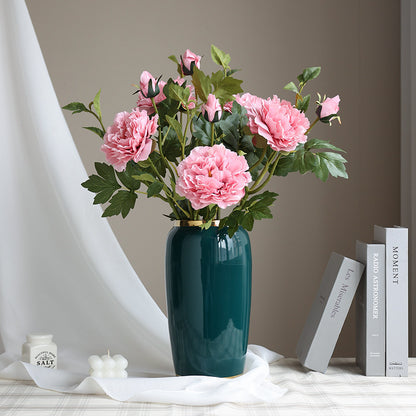 Elegant Faux Peony & Peony Blossom Bouquet - Luxurious Home Décor for Living Room and Bedroom, Perfect Artificial Flowers for Weddings, Photography Props, and Stylish Decorations