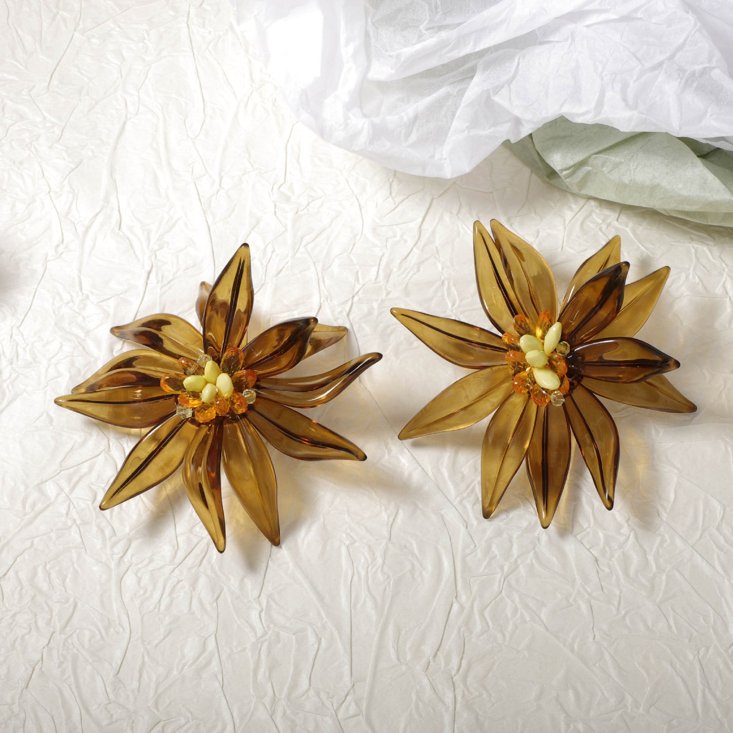 Trendy Large White Floral Statement Earrings for Women – Perfect for Vacations, Parties, and Evening Events