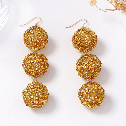 Stylish Minimalist Glittering Geometric Sphere Drop Earrings - Perfect for Christmas and Everyday Wear