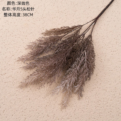 Elegant 5-Head Artificial Pine Needle Greenery for Weddings – Stylish INS-Inspired Faux Floral Decor (Model MW53002)