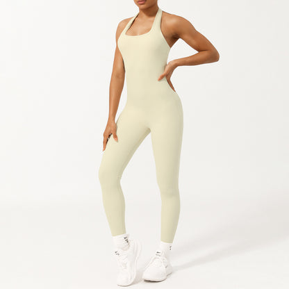 Summer Strapless Low Cut Waist Defining Yoga Jumpsuit with Built In Padding for Shaping and Lifting Seamless Design for Maximum Comfort