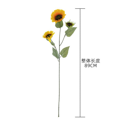 Vibrant Sunflower 3-Prong Artificial Floral Decoration | Perfect for Home Decor, Weddings, and Special Events | MW33710