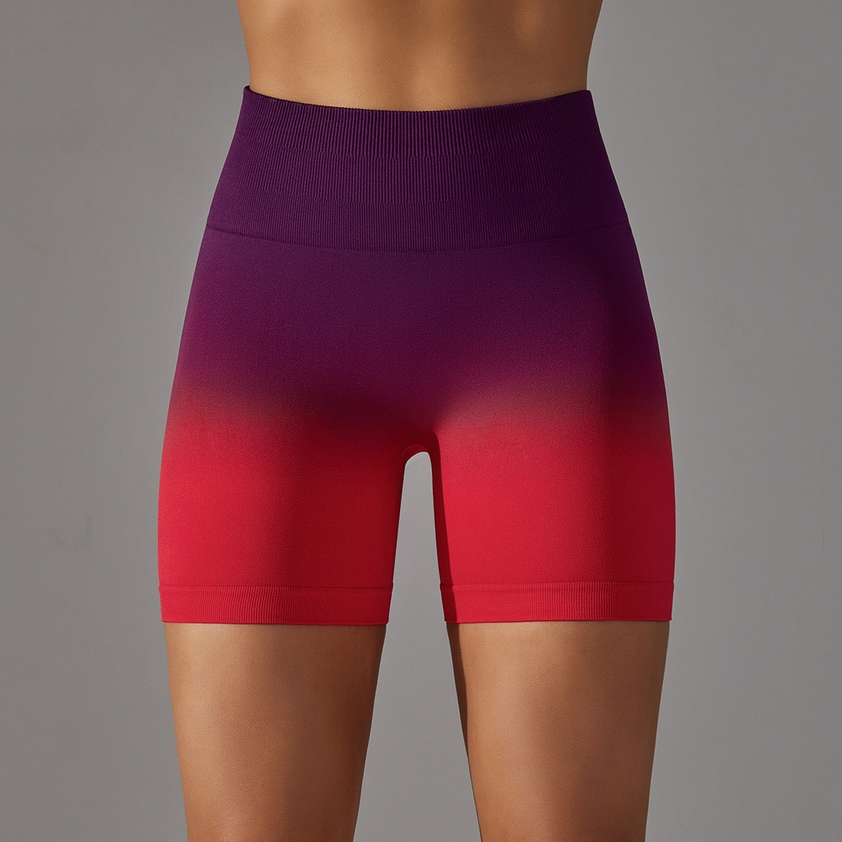 High Waisted Seamless Gradient Yoga Shorts in 11 Candy Colors Tummy Control Peach Lifting and Figure Flattering Athletic Wear for an Enhanced Workout Experience