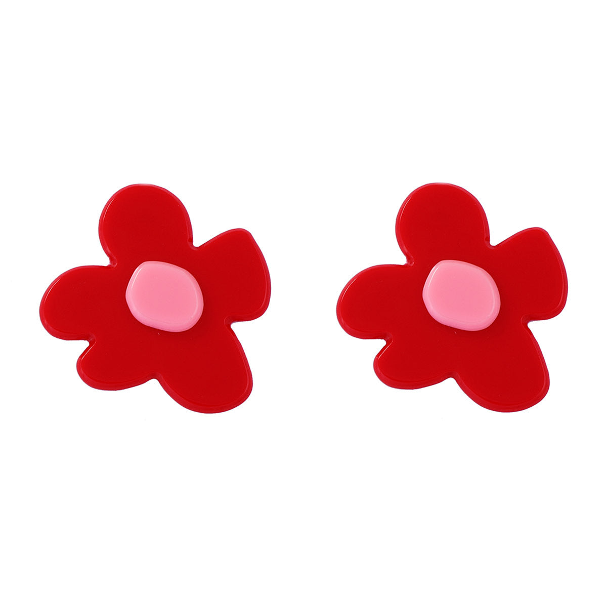Charming Minimalist Acrylic Cartoon Flower Earrings – Versatile and Cute Accessories for Everyday Wear and Commuting