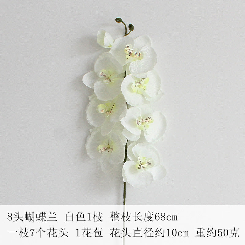 Elegant 8-Head Artificial Butterfly Orchid Silk Flower Arrangement - Perfect for Weddings, Celebrations, and Home Decor