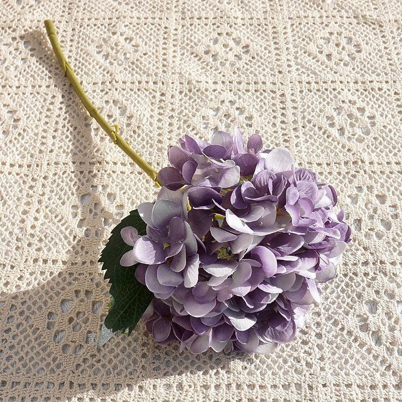 Realistic Short-Stemmed Hydrangea Sofia in Purple - Perfect Faux Floral Arrangement for Home Décor, Wedding Celebrations, and Photography Props