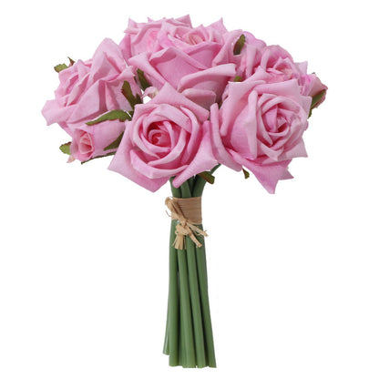 10-Piece Realistic Touch Moisturizing Rose Flower Bouquet - Perfect for Home Table Decor, Wedding Bridal Bouquets, and Romantic Floral Arrangements