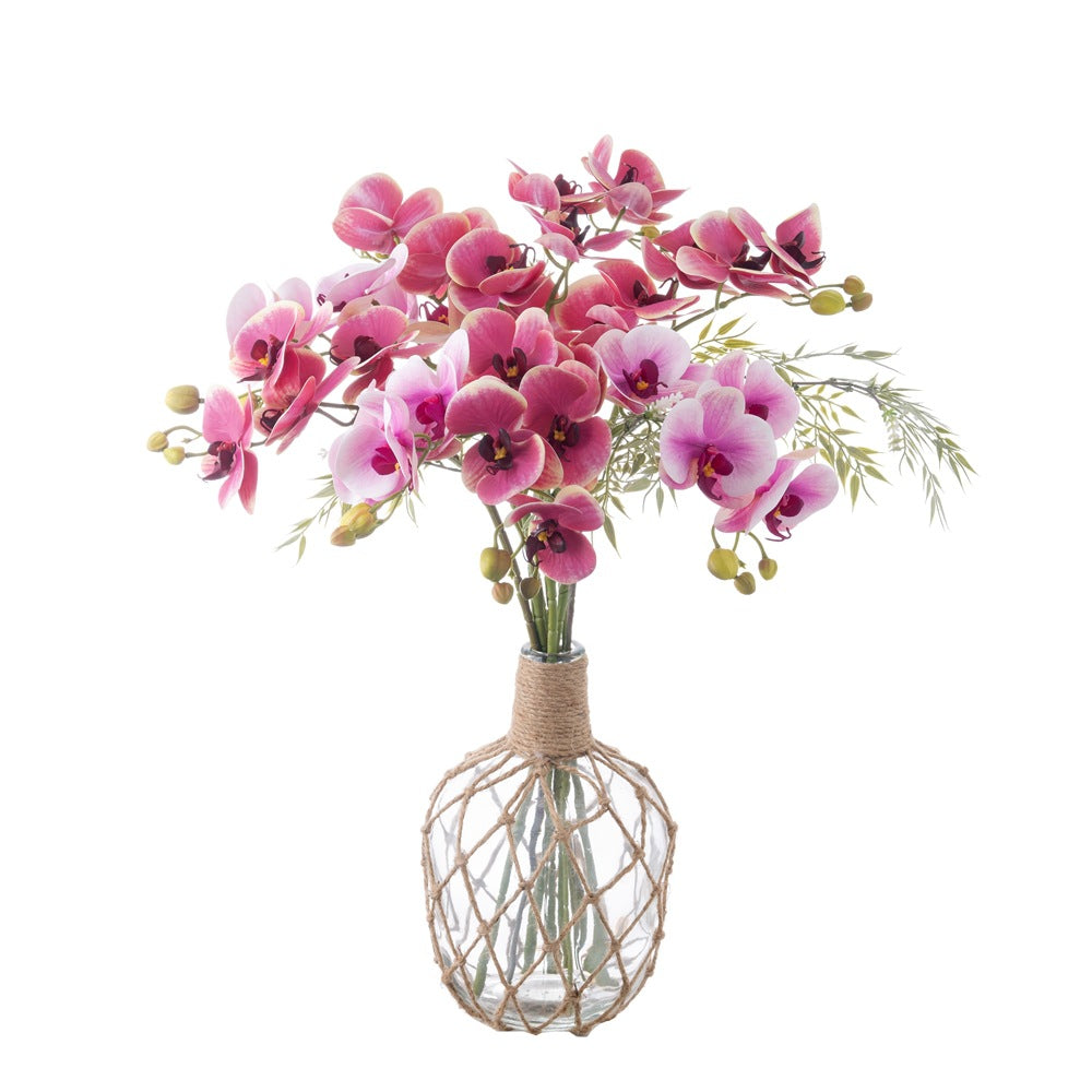 Elegant Artificial Orchid Bouquet - 5-Head Faux Butterfly Orchids for Home Decor and Wedding Celebrations - CL09002