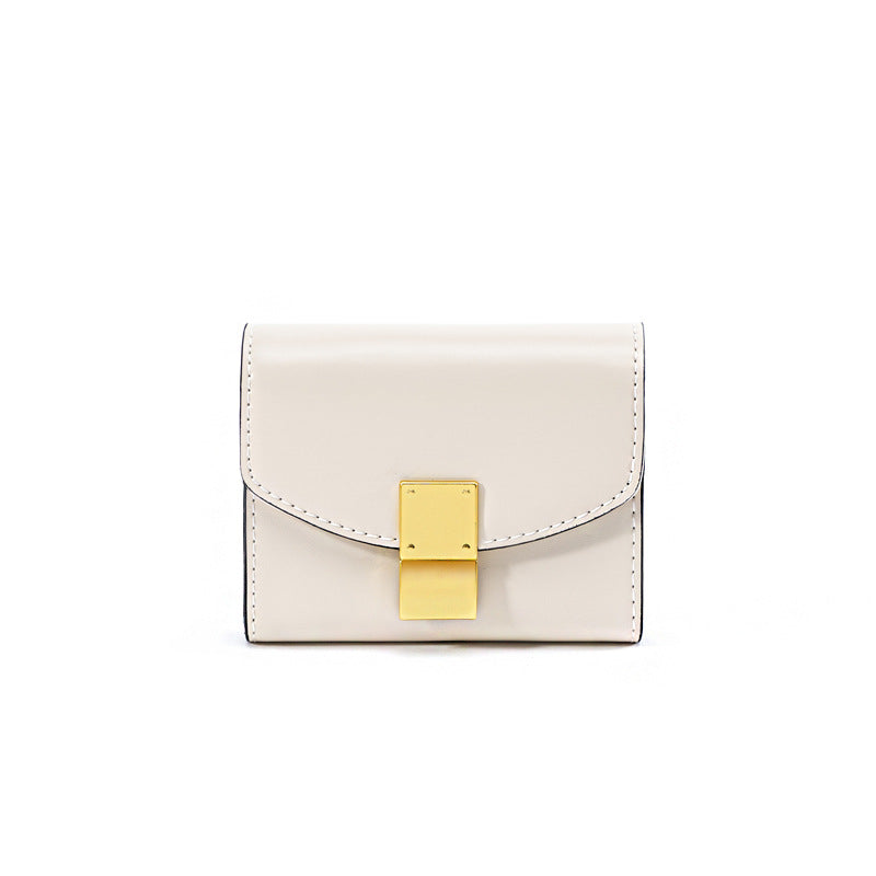 Women's Spring Summer Korean Inspired Minimalist Leather Clutch Versatile Tofu Bag with Multiple Card Slots and Chic Design