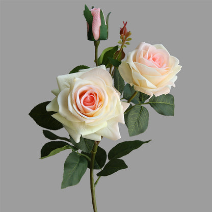 Lifelike Handfeel Moisturizing Happy Rose - Elegant Modern Home Décor for Living Room, Luxurious Floral Arrangement for Hallway and Photography Prop