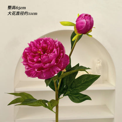 Realistic Single Stem Large Peony Artificial Flower – Perfect for Wedding Venue Decor, Home Table Arrangements, and Silky Fabric Floral Accents