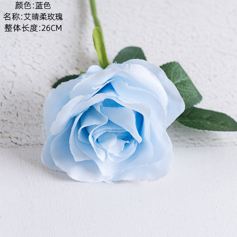 Elegant AI Qinger Single Stem Artificial Rose - Perfect for Home Decor, Weddings, and Gifts - Lifelike Greenery Ornament PJ1001