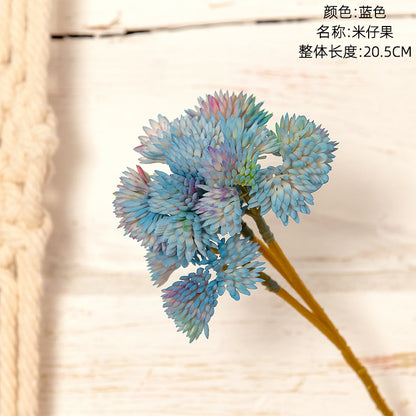 Realistic Soft Silicone Budding Fruit Hydrangea Fake Flowers - Lifelike Touch and Succulent Aesthetic for Boho Home Decor - Model MW17661