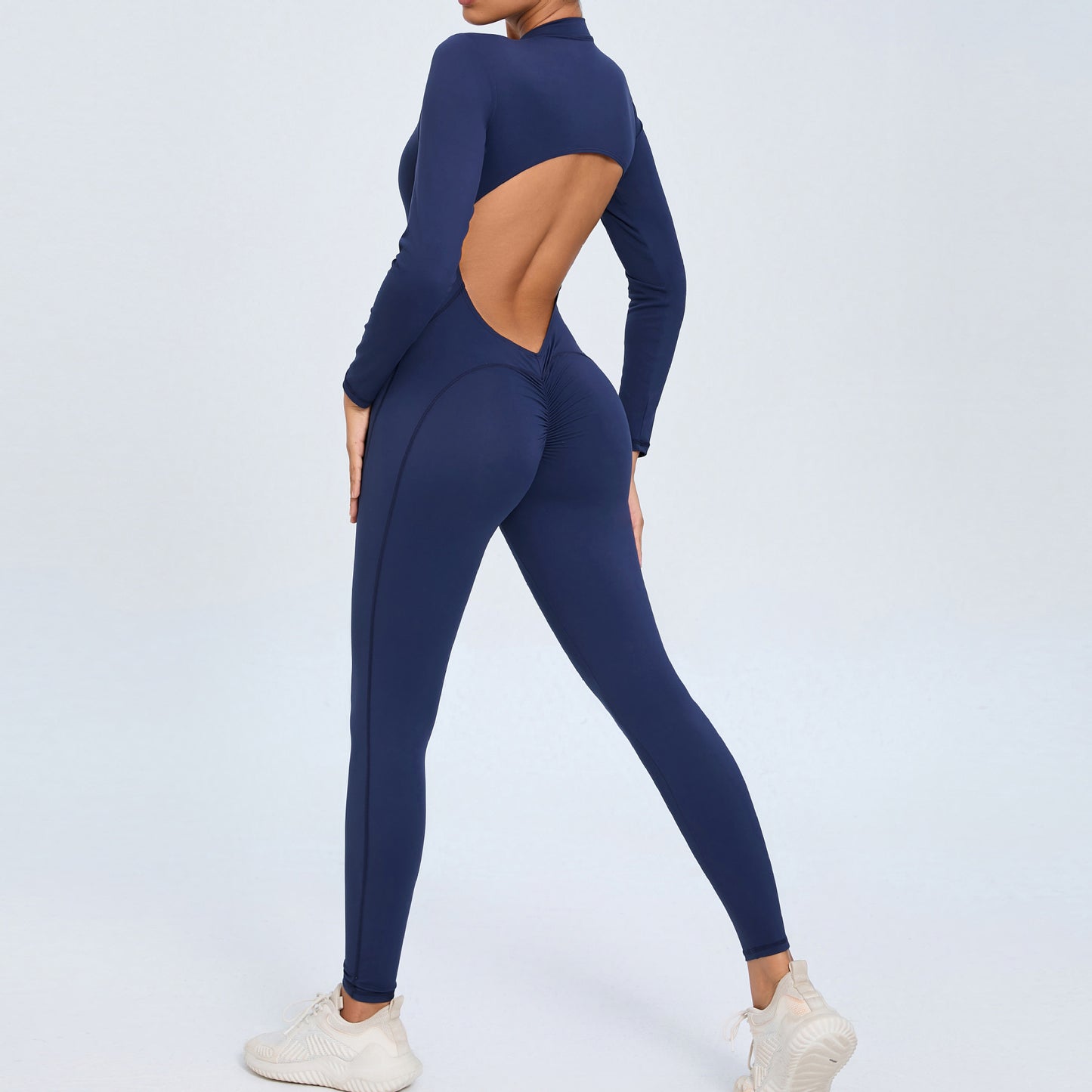 Zip Up Long Sleeve Yoga Jumpsuit for Women and Functional Fitness Bodysuit with Leggings for Gym Workouts