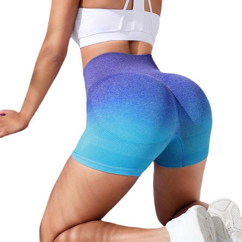 Seamless High Waisted Gradient Butt Lifting Yoga Pants Quick Dry Training and Outdoor Workout Shorts for Women Offering Comfort and Style