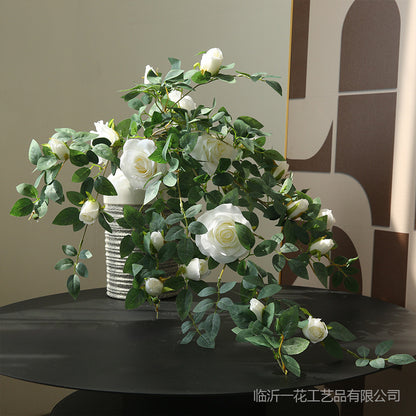 Lifelike Artificial Rose Vine – Perfect for Heartfelt Home Décor, Living Room Ceiling Décor, and Stunning Indoor Landscape Design