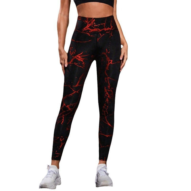 Seamless Printed Peach Butt Yoga Leggings for Women for Outdoor Running Fitness and Gym Workouts