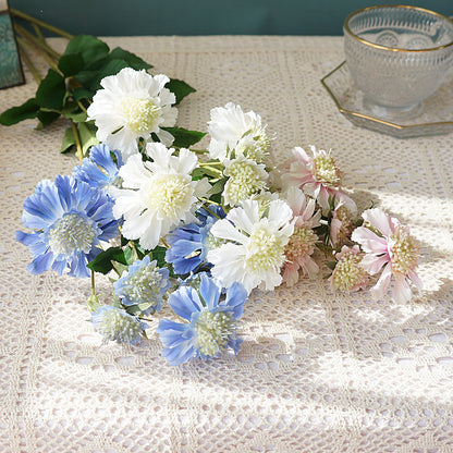 Realistic Artificial Cornflower Bouquet with Long Stems and Multiple Blooms - Perfect for Home Decor, Photography, and Wedding Decorations