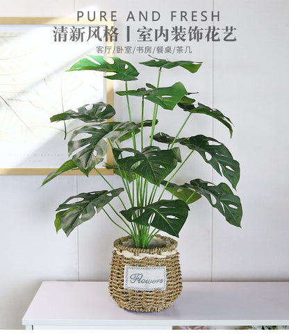 Lifelike Monstera Plant with Large Leaves - Perfect Indoor and Outdoor Decorative Potted Greenery for Home, Office, and Landscape Photography