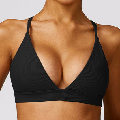 Seamless Quick Dry Yoga Bra with Unique Thread Design for Active Wear and Everyday Comfort Model 8526