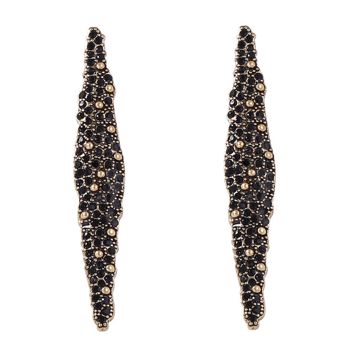 Stylish & Elegant Geometric Long Bar Earrings for Women -  Alloy with Sparkling Rhinestones - Unique Design for Eye-Catching Accessorizing